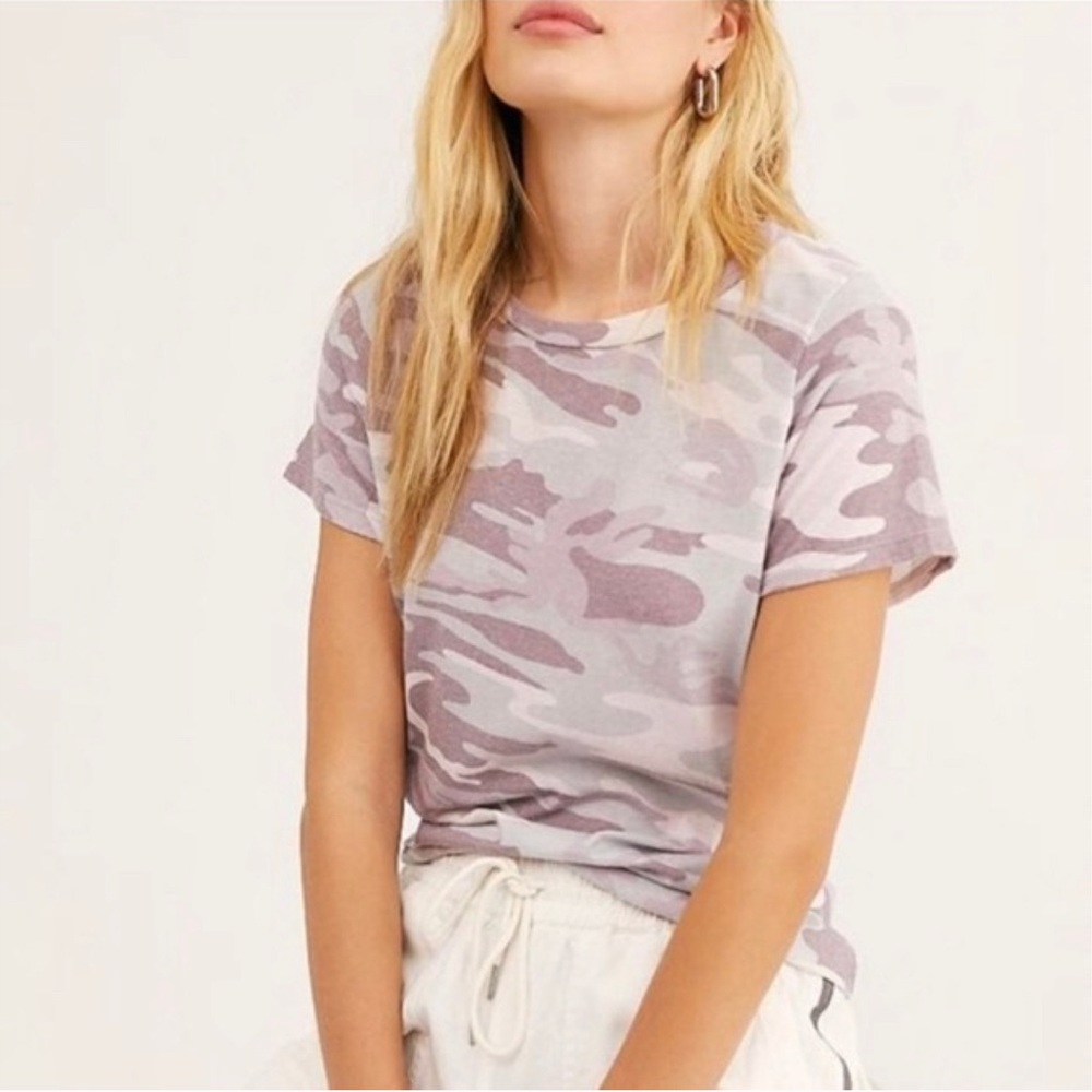 Free people purple camo top